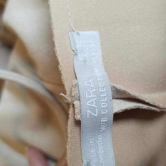 Zara Womens Cream Faux Suede Spaghetti Strap V Neck Romper - Picture 8 of 10